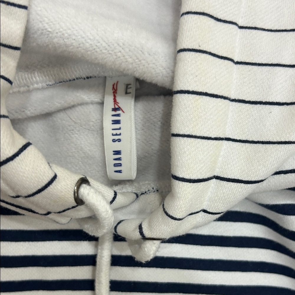 Adam Selman Striped Navy and White Women's Hoodie - Picture 2 of 4